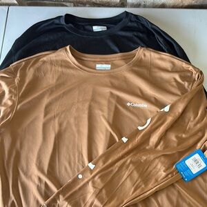 Columbia Black and Brown Long Sleeve Tees